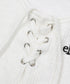 MUCENT(ムセント)/サロン アイレット レースアップ スリムフィット クロップド Tシャツ 半袖 /SARON EYELET LACE-UP SLIM FIT HALF T | AT2262079 | ホワイト