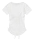 MUCENT(ムセント)/サロン アイレット レースアップ スリムフィット クロップド Tシャツ 半袖 /SARON EYELET LACE-UP SLIM FIT HALF T | AT2262079 | ホワイト