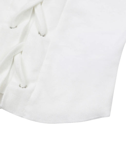 MUCENT(ムセント)/ルケ アイレット レースアップ コルセット 半袖 Tシャツ/LUKE EYELET LACE-UP CORSET HALF T | AT2262080 | ホワイト