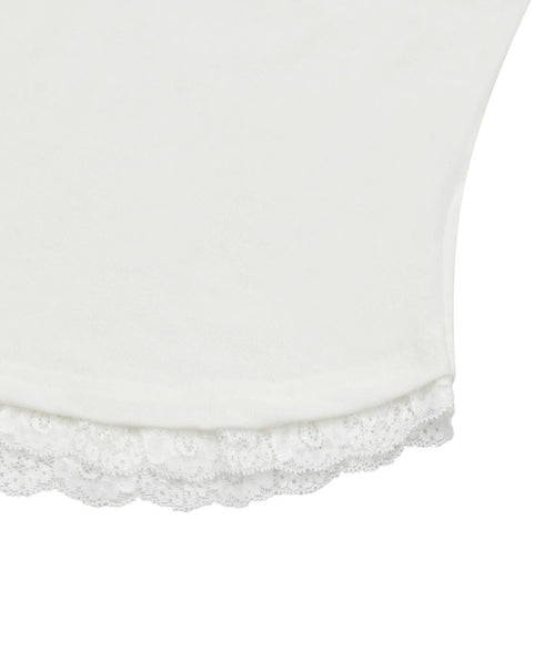 MUCENT(ムセント)/アセン レース スリムフィット フード スリーブレス タンクトップ/ASEN LACE SLIM HOOD SLEEVELESS | AT2262081 | ホワイト