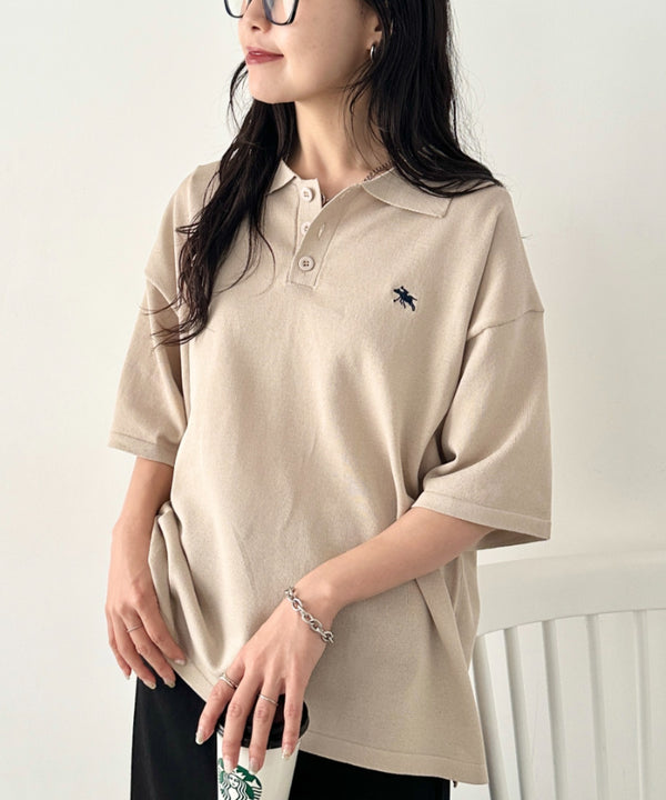 POLOCHAMPS(ポロチャンプス)/ワンポイント刺繍 ポロシャツ 半端袖 オーバーFIT/POLOSHIRT | IM2262084 | ベージュ