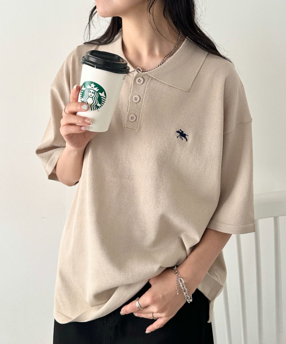 POLOCHAMPS(ポロチャンプス)/ワンポイント刺繍 ポロシャツ 半端袖
