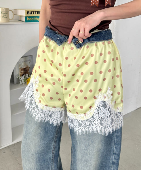 サテンドットショートパンツ | SL2265148 | イエロー