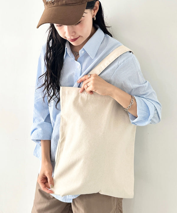 【NEWTRAL(ニュートラル)】/無地トート PC収納可 コットン100% エコバッグ/101 Basic Tote Bag Lサイズ | IM1262092 | ナチュラル