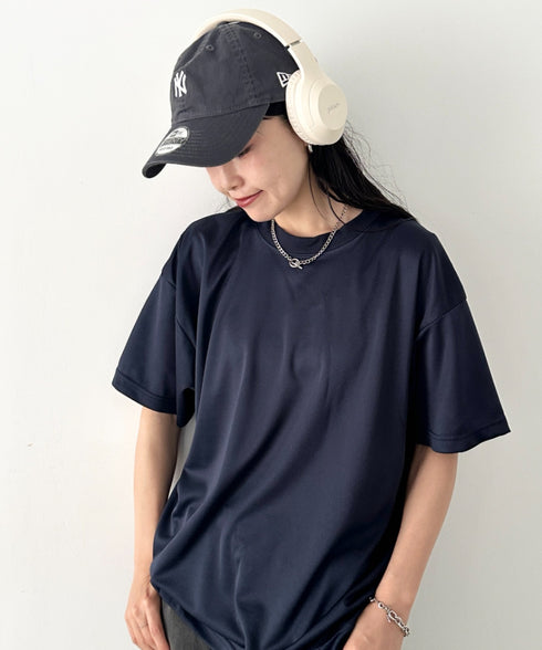 【NEWTRAL(ニュートラル)】/無地 クルーネック 半袖 Tシャツ ドライメッシュ/208 4.2oz Basic Dry Mesh Tee | NT2009008 | ネイビー
