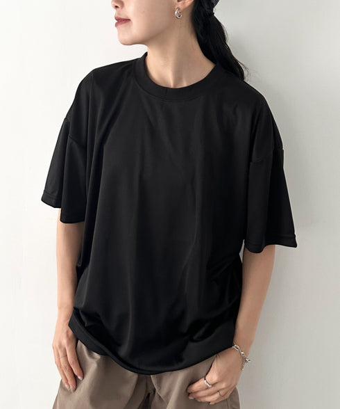 【NEWTRAL(ニュートラル)】/無地 クルーネック 半袖 Tシャツ ドライメッシュ/208 4.2oz Basic Dry Mesh Tee | NT2009008 | ブラック