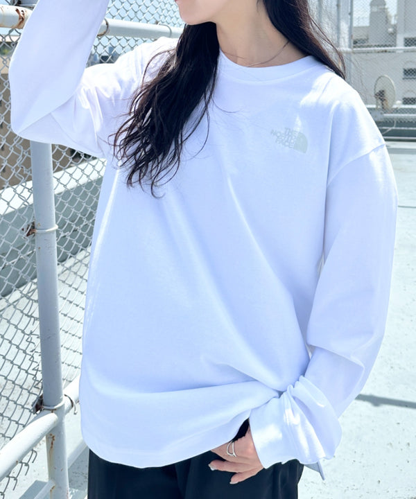 THE NORTH FACE(ザ・ノースフェイス)/ワンポイント ロゴプリント クルーネック 長袖 無地 ロンT /M'S EVERLITTE L/S TEE | IM2263012 | ホワイト