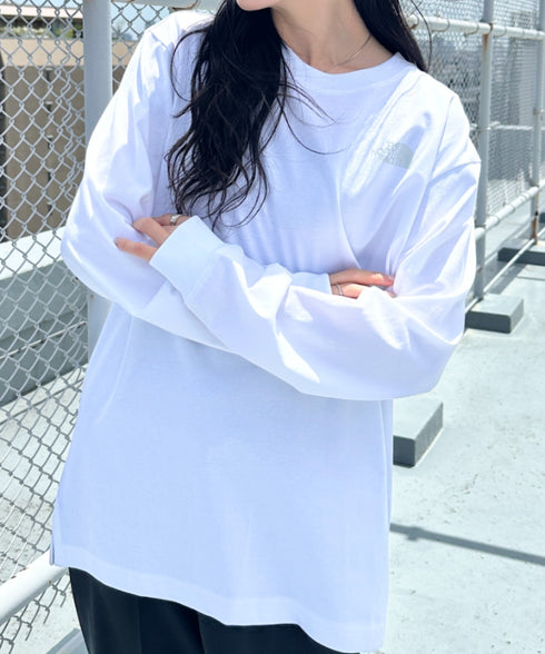 THE NORTH FACE(ザ・ノースフェイス)/ワンポイント ロゴプリント クルーネック 長袖 無地 ロンT /M'S EVERLITTE L/S TEE | IM2263012 | ホワイト
