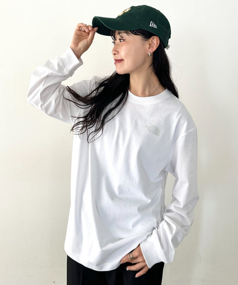 THE NORTH FACE(ザ・ノースフェイス)/ワンポイント ロゴプリント クルーネック 長袖 無地 ロンT /M'S EVERLITTE L/S TEE | IM2263012 | ホワイト