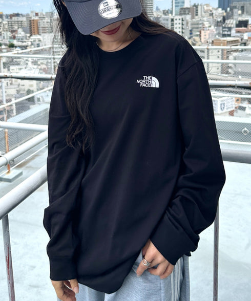 THE NORTH FACE(ザ・ノースフェイス)/ワンポイント ロゴプリント クルーネック 長袖 無地 ロンT /M'S EVERLITTE L/S TEE | IM2263012 | ブラック