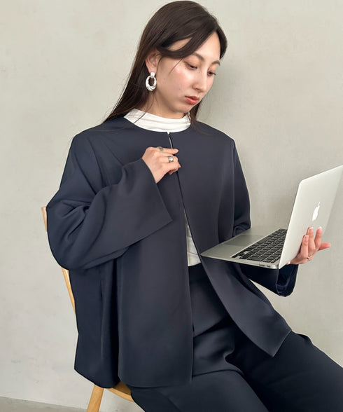 ノーカラージャケット+パンツ2点SET フォーマルスーツセット | MD2266009 | ネイビー