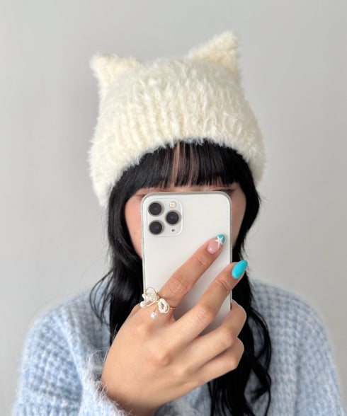 猫耳シャギーニットキャップ | SL5264007 | アイボリー