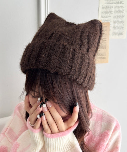 モチモチ猫耳ニットキャップ | SL5266034 | ブラウン