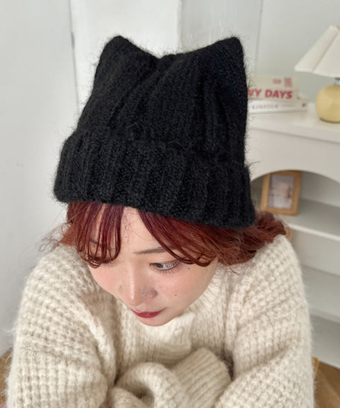 モチモチ猫耳ニットキャップ | SL5266034 | ブラック