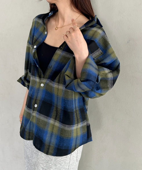 ビックシルエットメンズライクチェックシャツ | MD2266043 | ネイビー