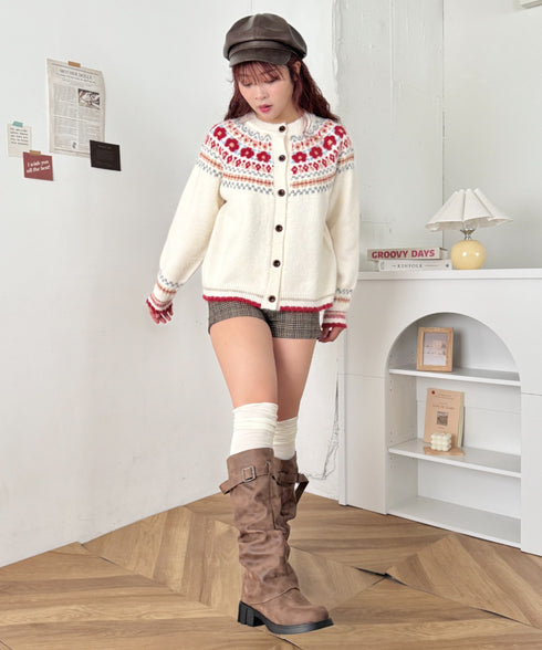 レトロノルディックニットカーディガン | SL2264020 | アイボリー