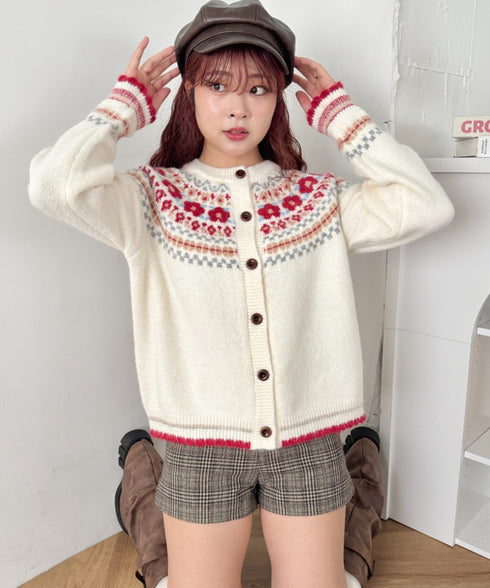 レトロノルディックニットカーディガン | SL2264020 | アイボリー