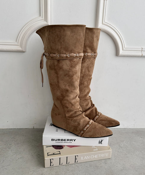 コードデザインロングブーツ | SL3266040 | ベージュ