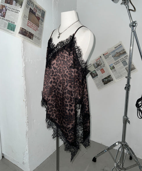 【販売開始:10月9日(金) PM12:00~】【陽世×Bammコラボ】アソートサテンレースキャミ | BA2266067 | レオパード