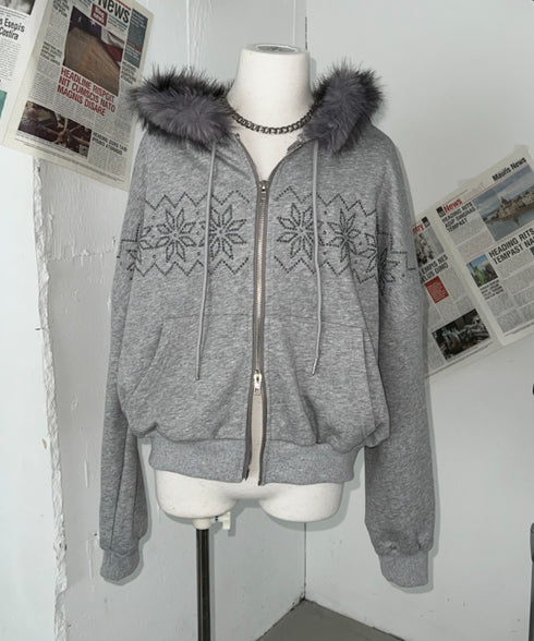 【販売開始:10月9日(金) PM12:00~】【陽世×Bammコラボ】ノルディックダブルジップファーパーカー | BA2266070 | グレー
