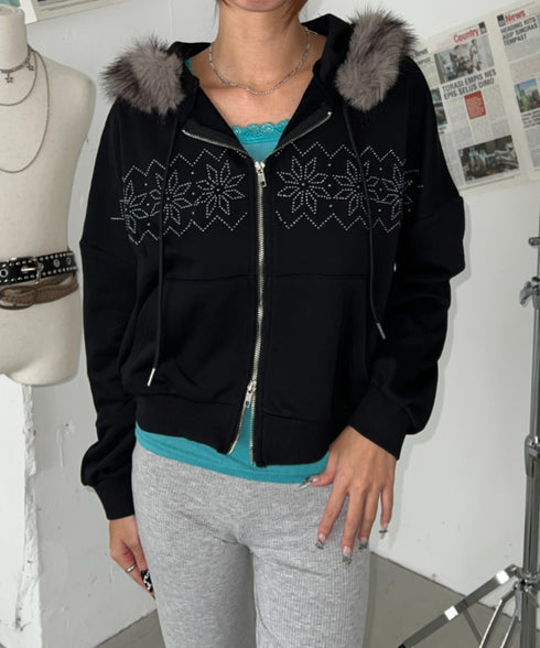 【販売開始:10月9日(金) PM12:00~】【陽世×Bammコラボ】ノルディックダブルジップファーパーカー | BA2266070 | ブラック