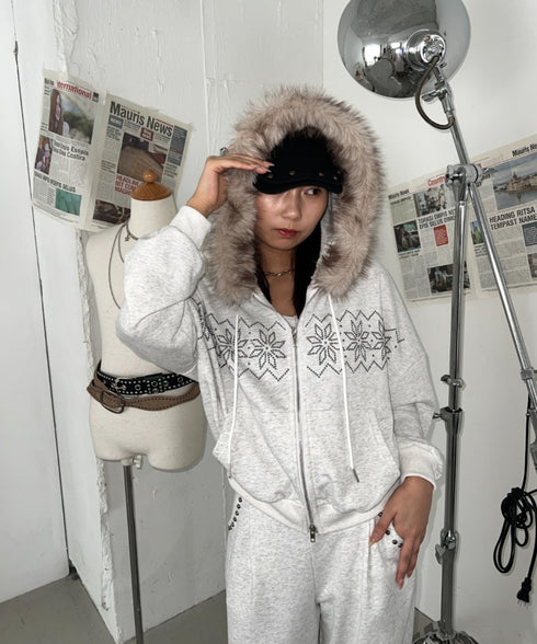 【販売開始:10月9日(金) PM12:00~】【陽世×Bammコラボ】ノルディックダブルジップファーパーカー | BA2266070 | アッシュグレー