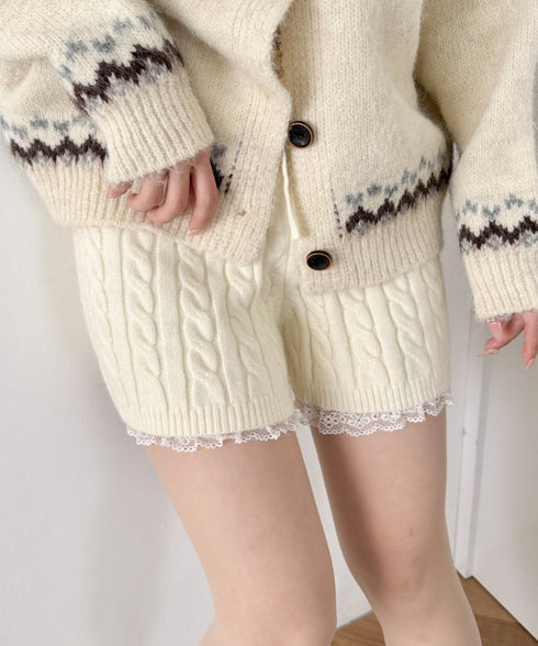 レースヘムニットショートパンツ | SL2264035 | アイボリー