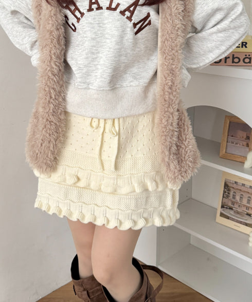 フリルヘムニットミニスカート | SL2264036 | アイボリー