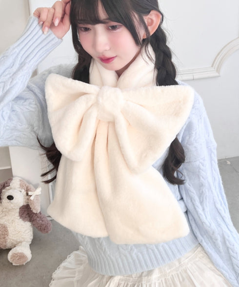 フラッフィーリボンマフラー | LO2264017 | オフホワイト