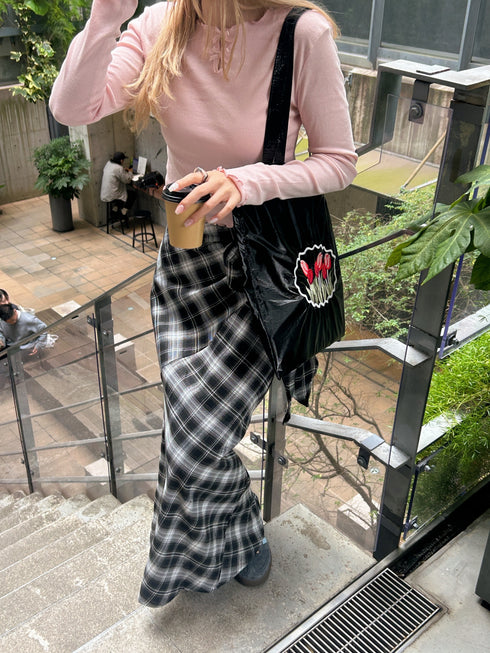 巻きスカート風チェックスカート | SL2243625 | ブラック