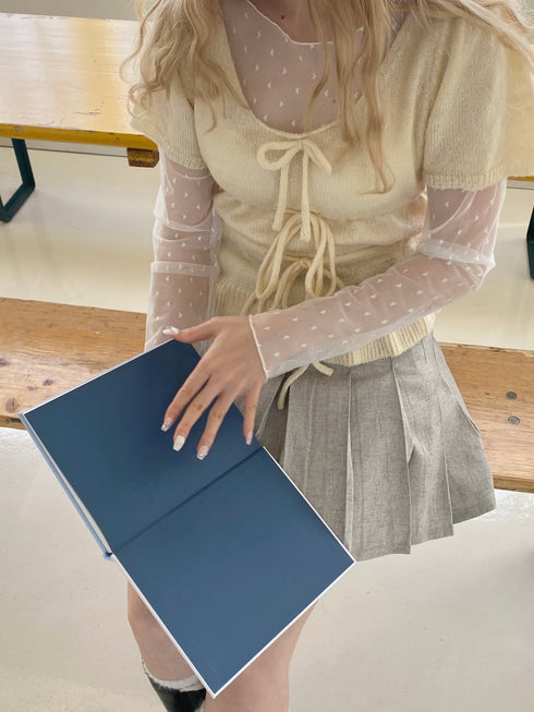 リボンパフスリーブ半袖ニット | SL2252613 | イエロー