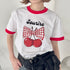 チェリーリボン半袖リンガーTシャツ | SL2252019 | レッド