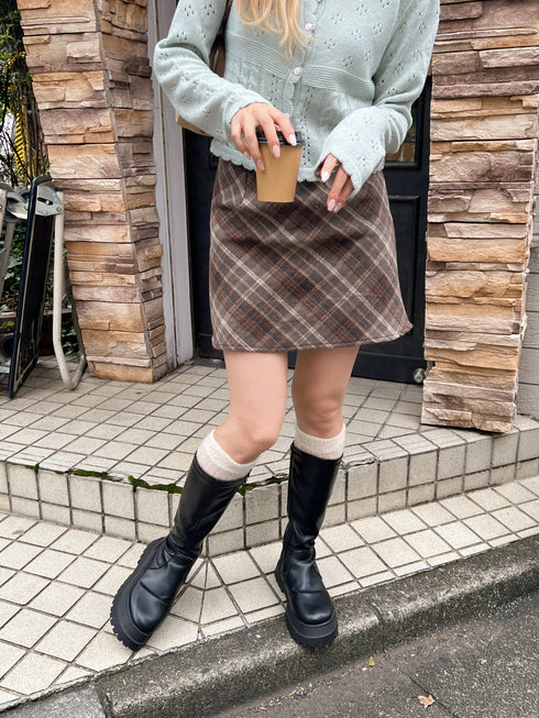 チェック台形スカート | SL2243623 | ブラウン