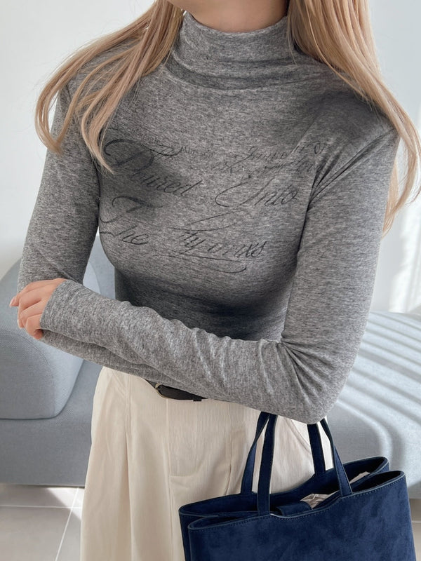 マーブルロゴハイネックトップス | SL2244636 | グレー