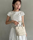 ポーチ付き PUスクエアミニハンドバッグ ミニトートバッグ | MD1265084 | アイボリー