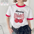 チェリーリボン半袖リンガーTシャツ | SL2252019 | レッド