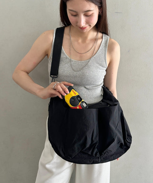 【A4収納可】2WAYナイロンショルダーバッグ トートバッグ ポケット多数 トラベル/通勤/通学/ワンマイル/マザーズバッグ | MD1265056 | ブラック