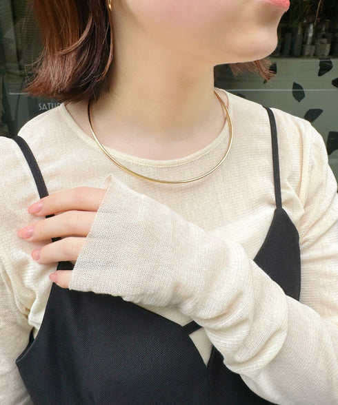 シンプルメタルチョーカーネックレス/ネックカフ | IS42410223 | ゴールド