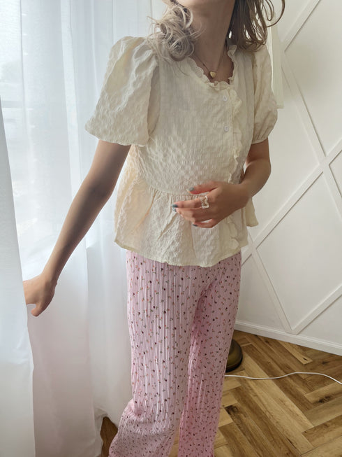 小花柄プリーツパンツ | SL2222747 | ピンク