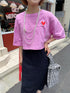 Heart embroidery T | SL2222770 | ピンク