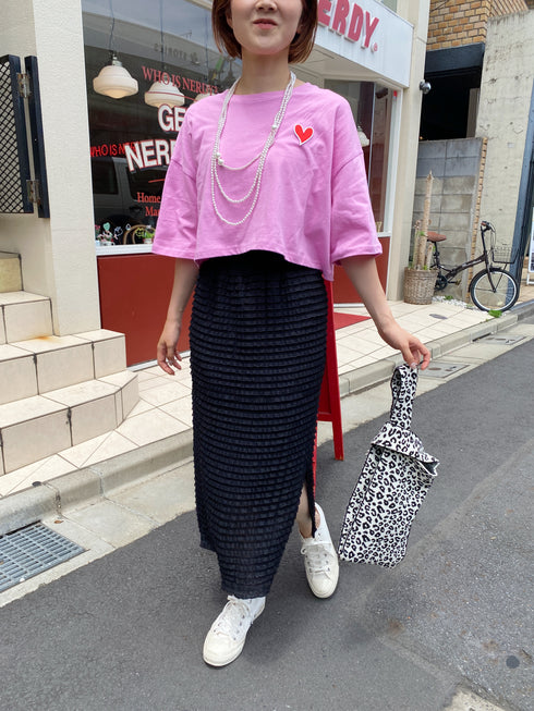 Heart embroidery T | SL2222770 | ピンク