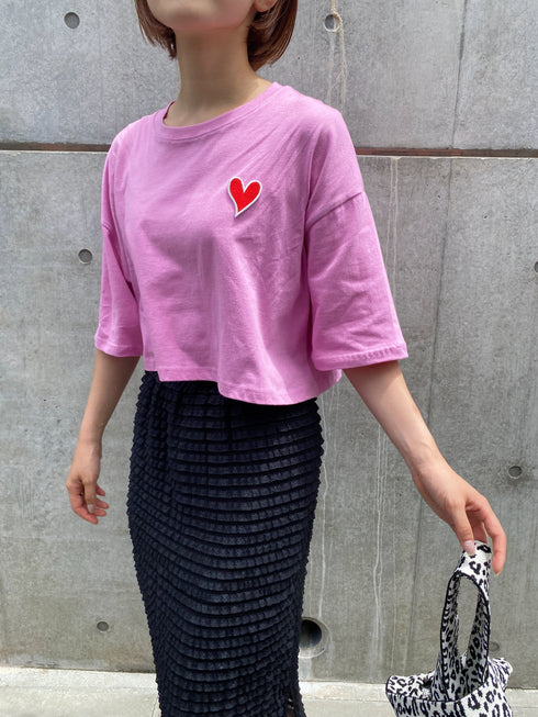 Heart embroidery T | SL2222770 | ピンク