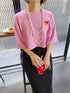 Heart embroidery T | SL2222770 | ピンク
