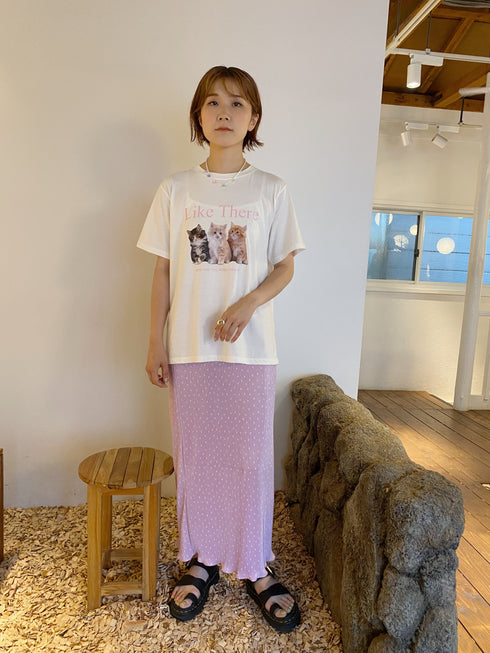 ドットプリーツロングスカート | SL2222789 | ピンク