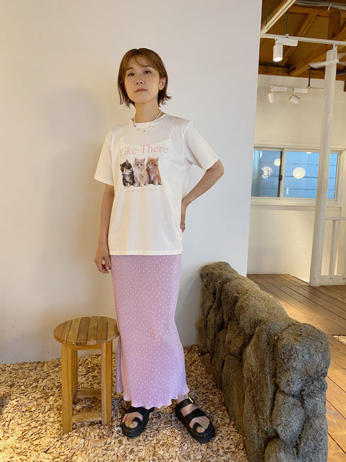 ドットプリーツロングスカート | SL2222789 | ピンク