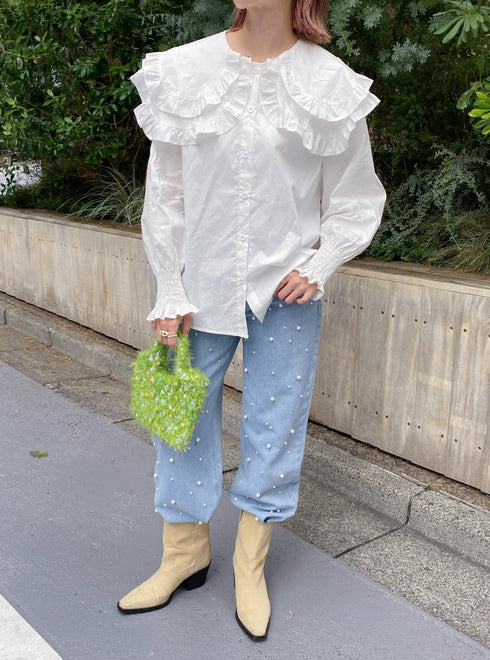 ダブルフリルカラーブラウス | SL2233670 | ホワイト