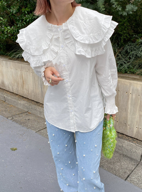 ダブルフリルカラーブラウス | SL2233670 | ホワイト