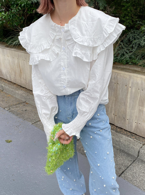 ダブルフリルカラーブラウス | SL2233670 | ホワイト
