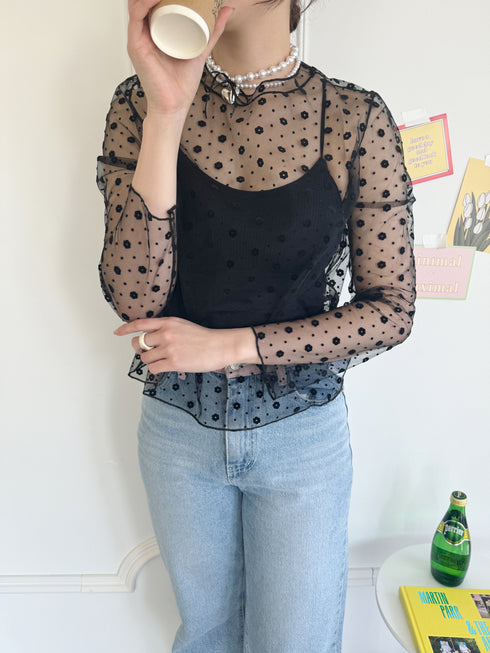 フラワーシアートップス | SL2234655 | ブラック