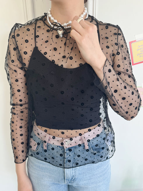 フラワーシアートップス | SL2234655 | ブラック